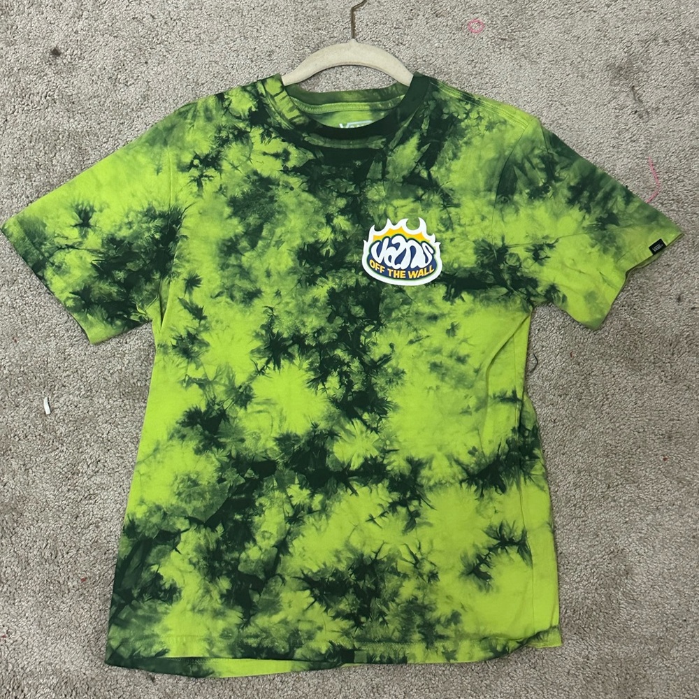 Green L tie-dye Vans tee #skater